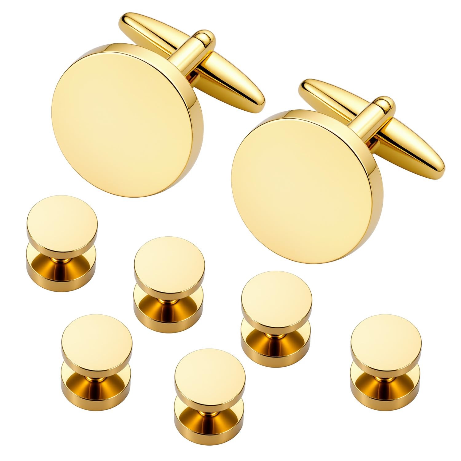 Cufflinks For Men and Tuxedo Shirt Studs Set Stainless Steel In Gift Box