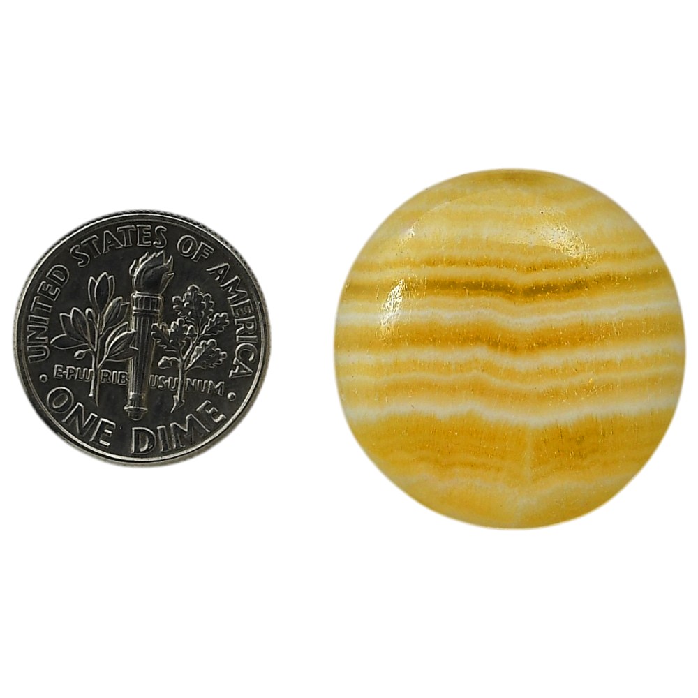 Natural Yellow Aragonite 24.7×24.7x5mm Round Shape Polished Gemstone LS121-06406