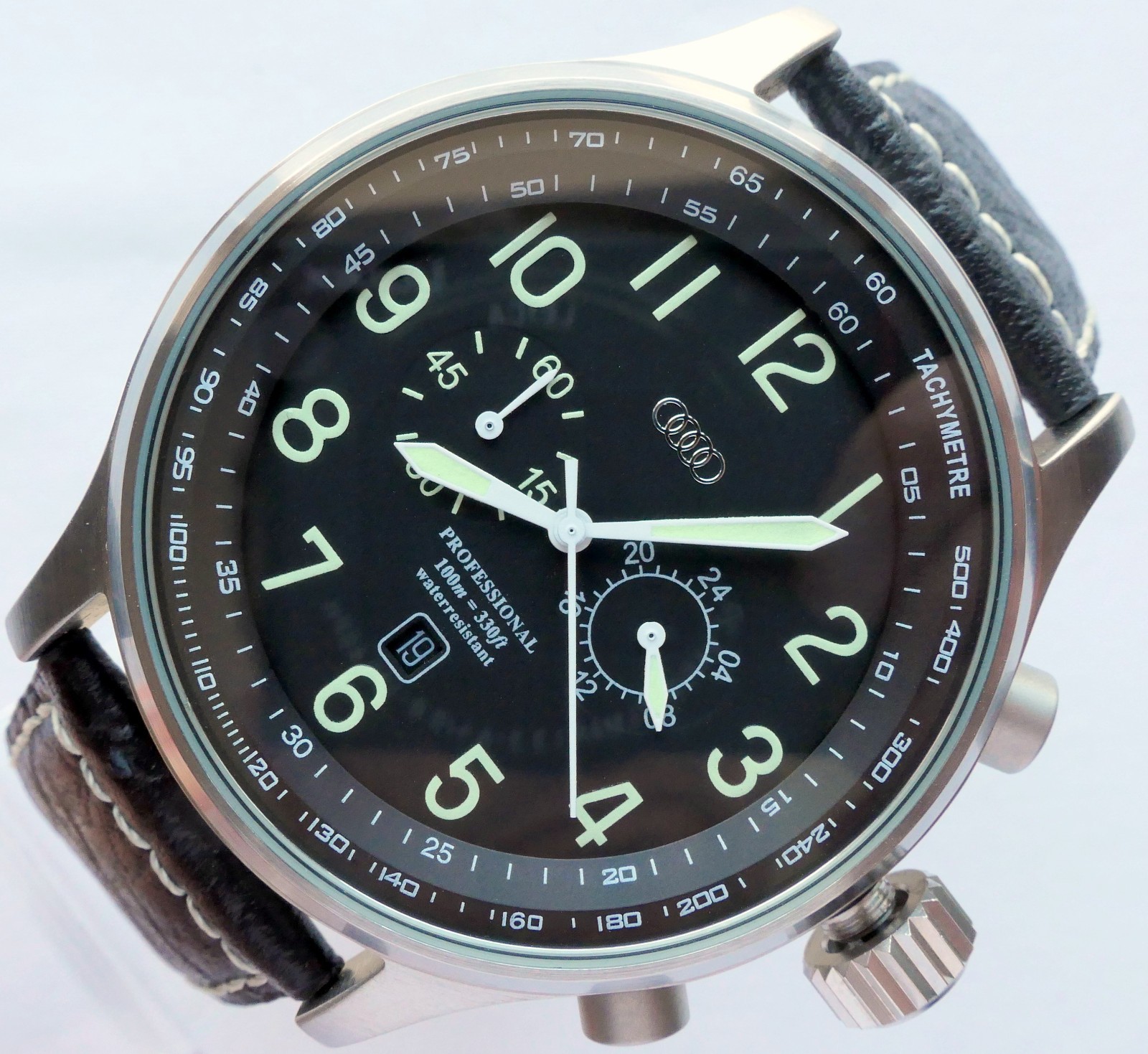 Audi Quattro Motorsport Racing Car Accessory Driver Sport Chronograph Watch