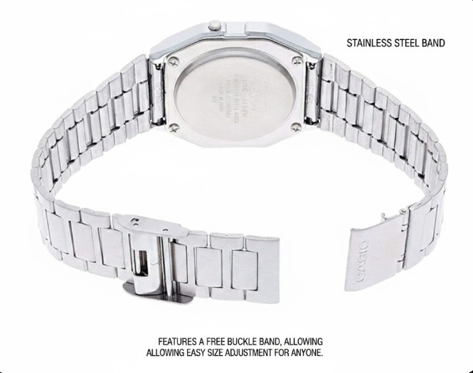 Casio A-158WA-1 Classic Silver Digital Watch Stainless Steel Unisex Retro Authen