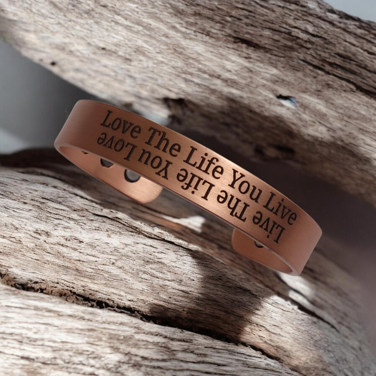 Pure Solid Copper Magnetic Bracelet Arthritis Therapy Cuff Love Life You Live