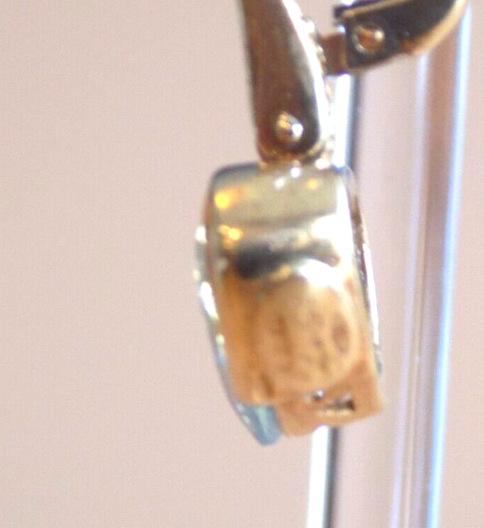 Le-Gi 18k blue topaz heart dangle earrings