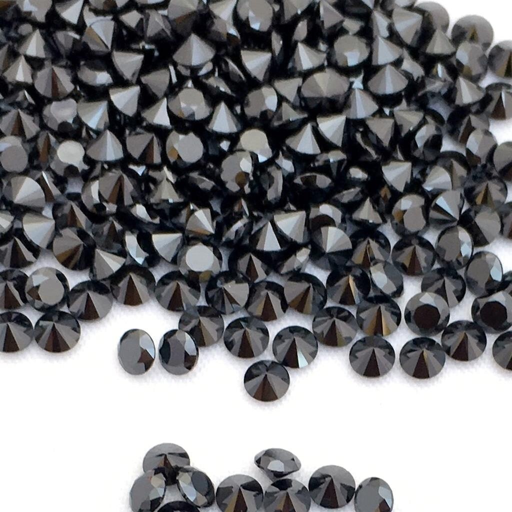 Wholesale Lot of 1mm to 2mm Round Faceted Black Spinel Loose Calibrated Gemstone