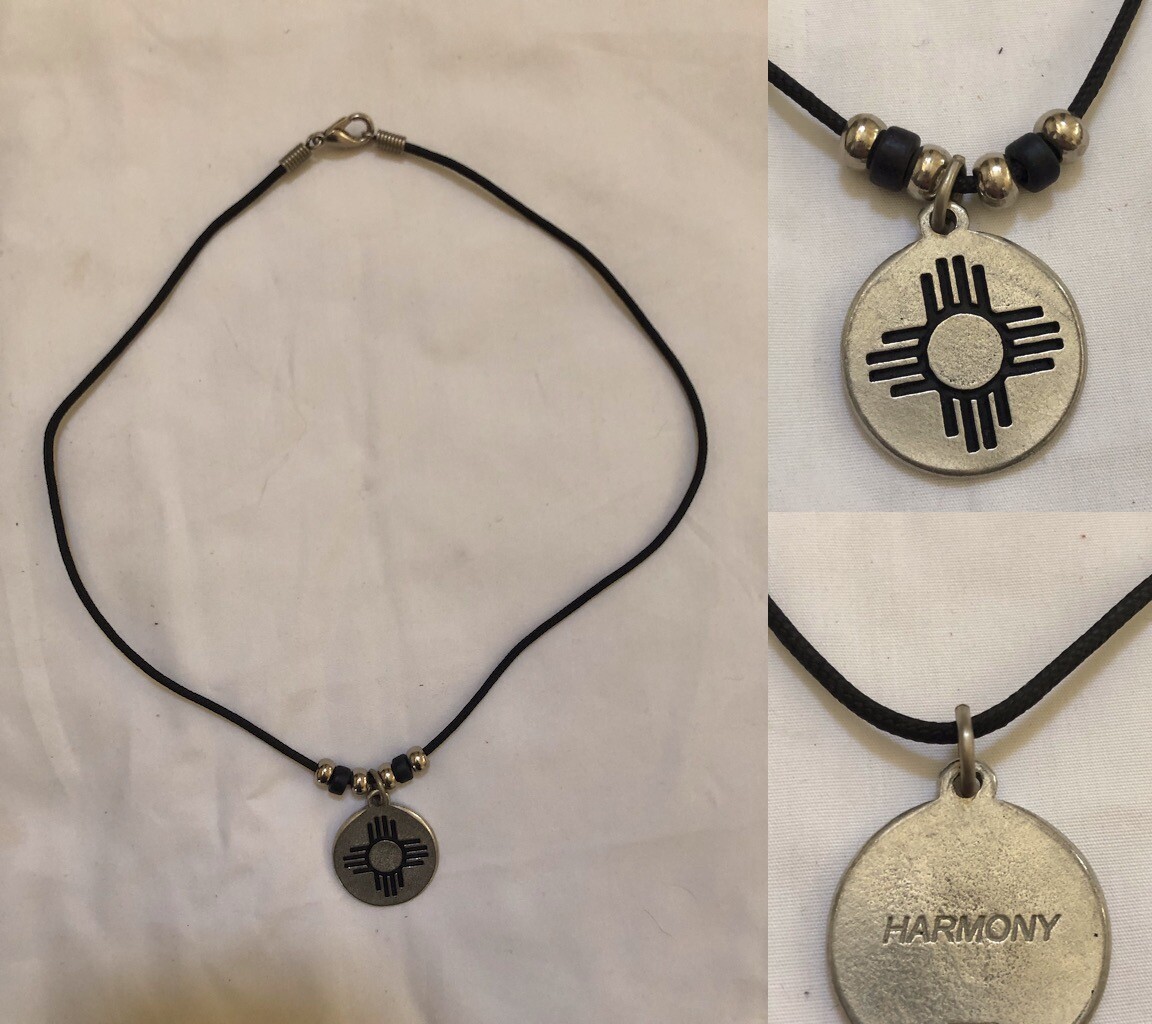 Made in USA Native American Hand Crafted Black Silver Necklace HARMONY New