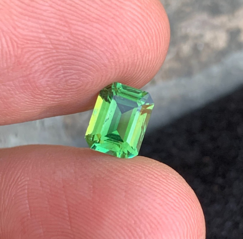 1.91 Carats Chrome Tourmaline Gemstone with Emerald Shape from Afghanistan