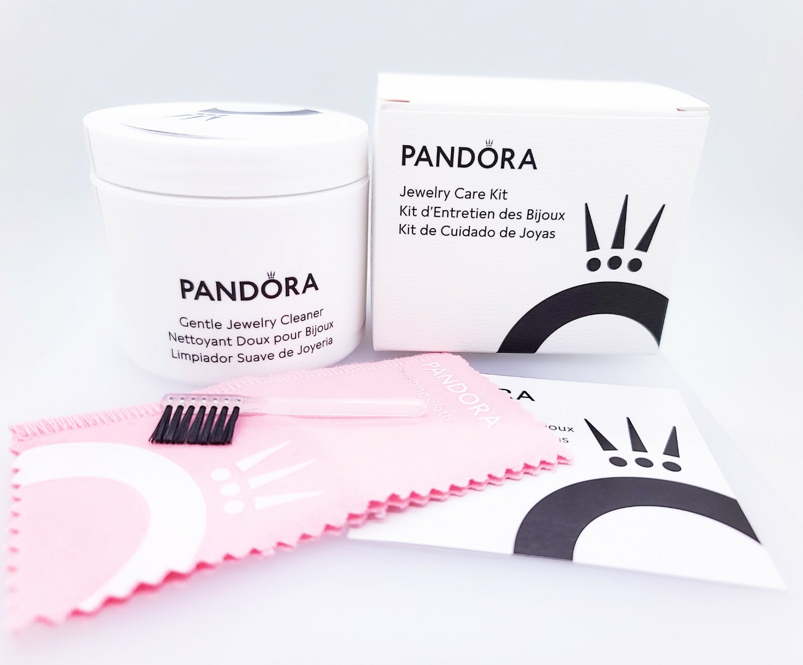 New PANDORA Bracelet Charm Ring Necklace Polishing Cloth Set Jewelry Care Kit
