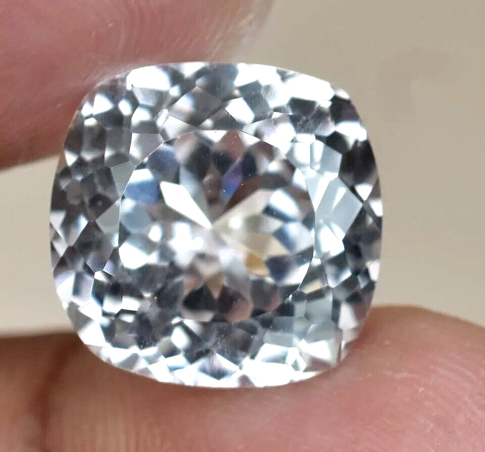 Natural Montana White Sapphire 22.65 CT Cushion Certified Amazing Loose Gemstone