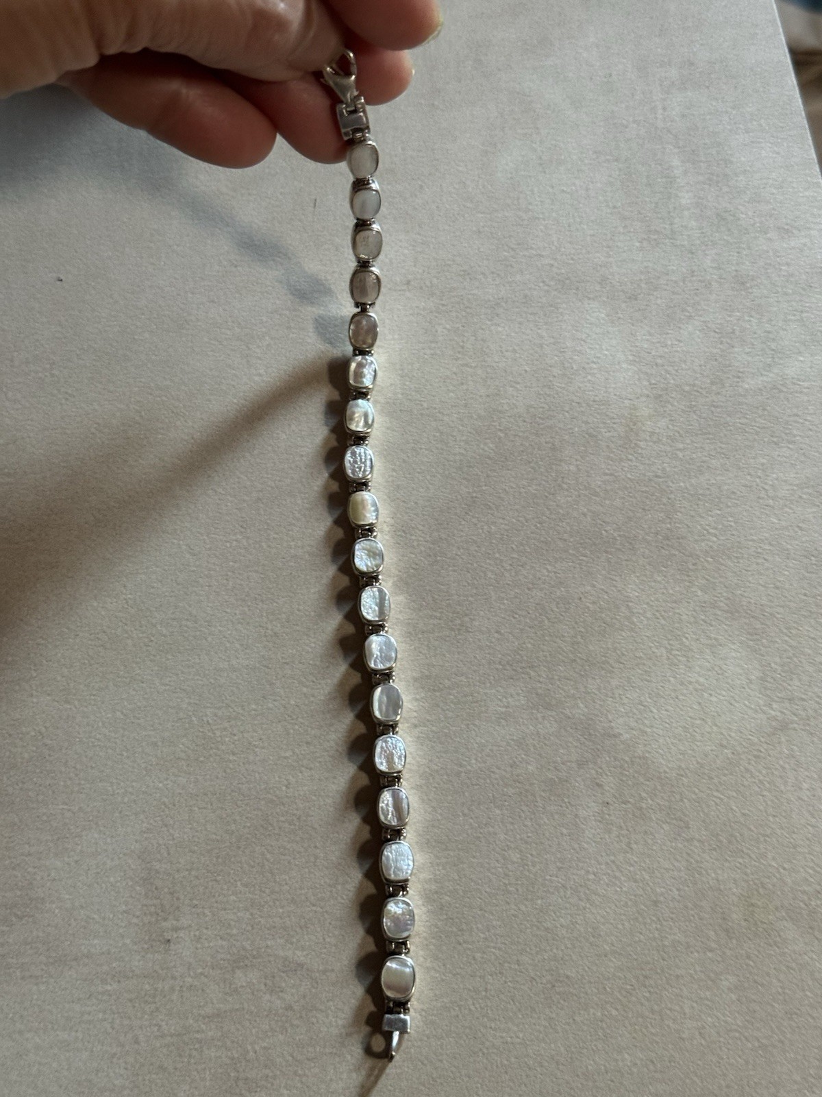 Peyote Bird Bracelet 7.5 inches ,925 sterling moonstone lobster claw
