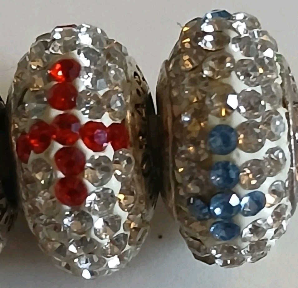 925 Sterling Silver Pavé-Set Sparkling Crystals. See Photos For Charm Brand