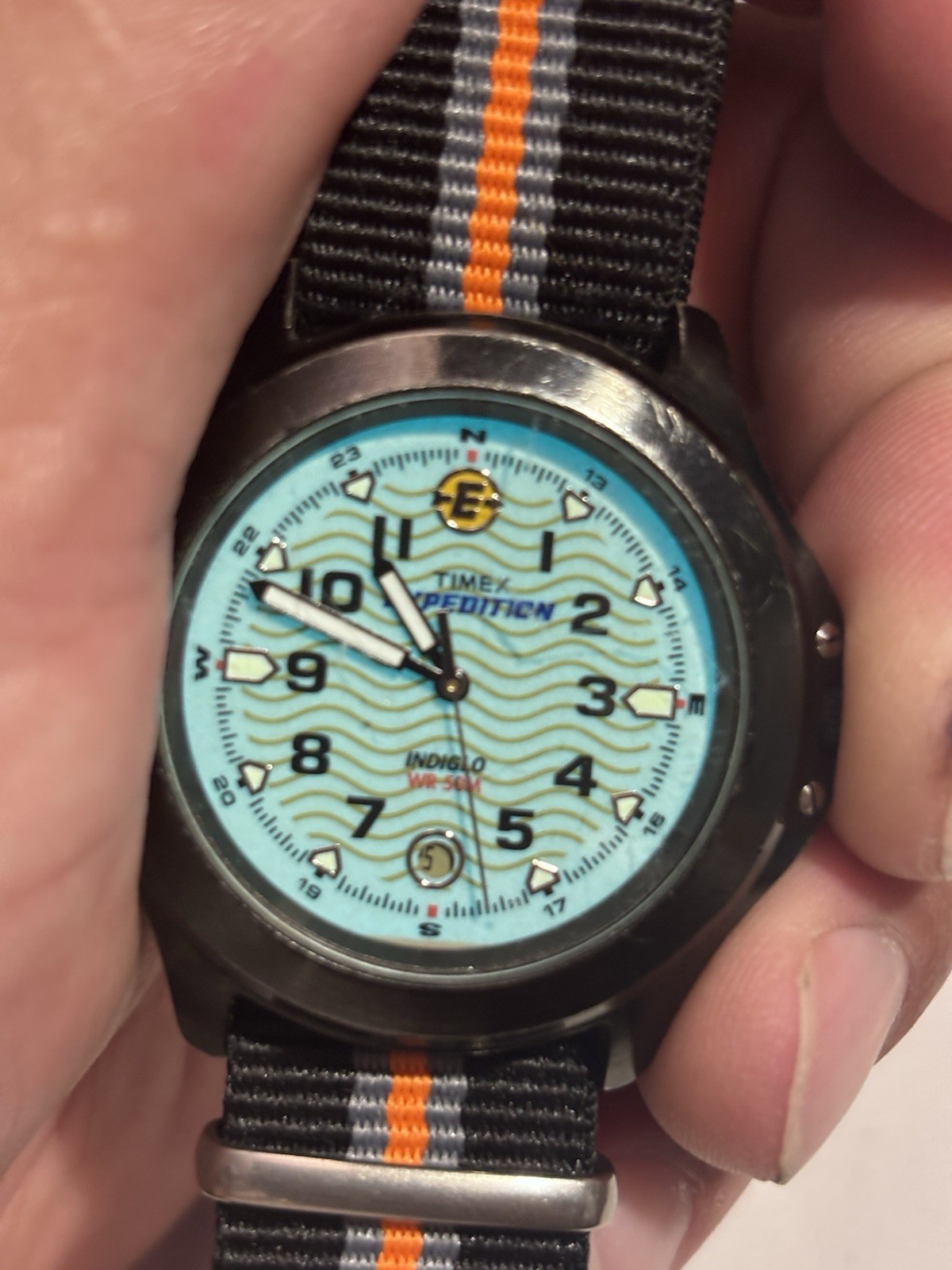 Timex Expedition Analog Quartz 50m Indiglo Date 40mm Black Nylon Strap