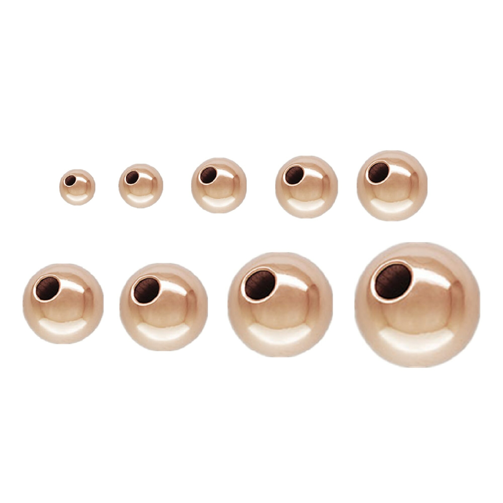 14K Rose Gold Filled Seamless Round Ball Bead 2mm 2.5mm 3mm 4mm 5mm 6mm 8mm 10mm