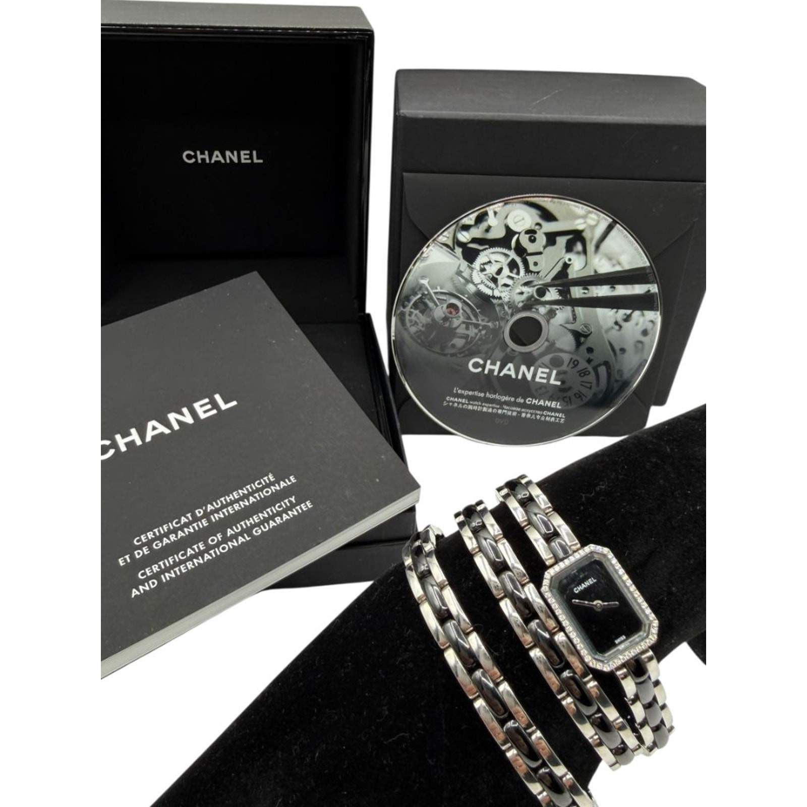 Chanel Première 18K White Gold Diamond Bezel Triple Wrap Watch O.N. 39306 w/ Box