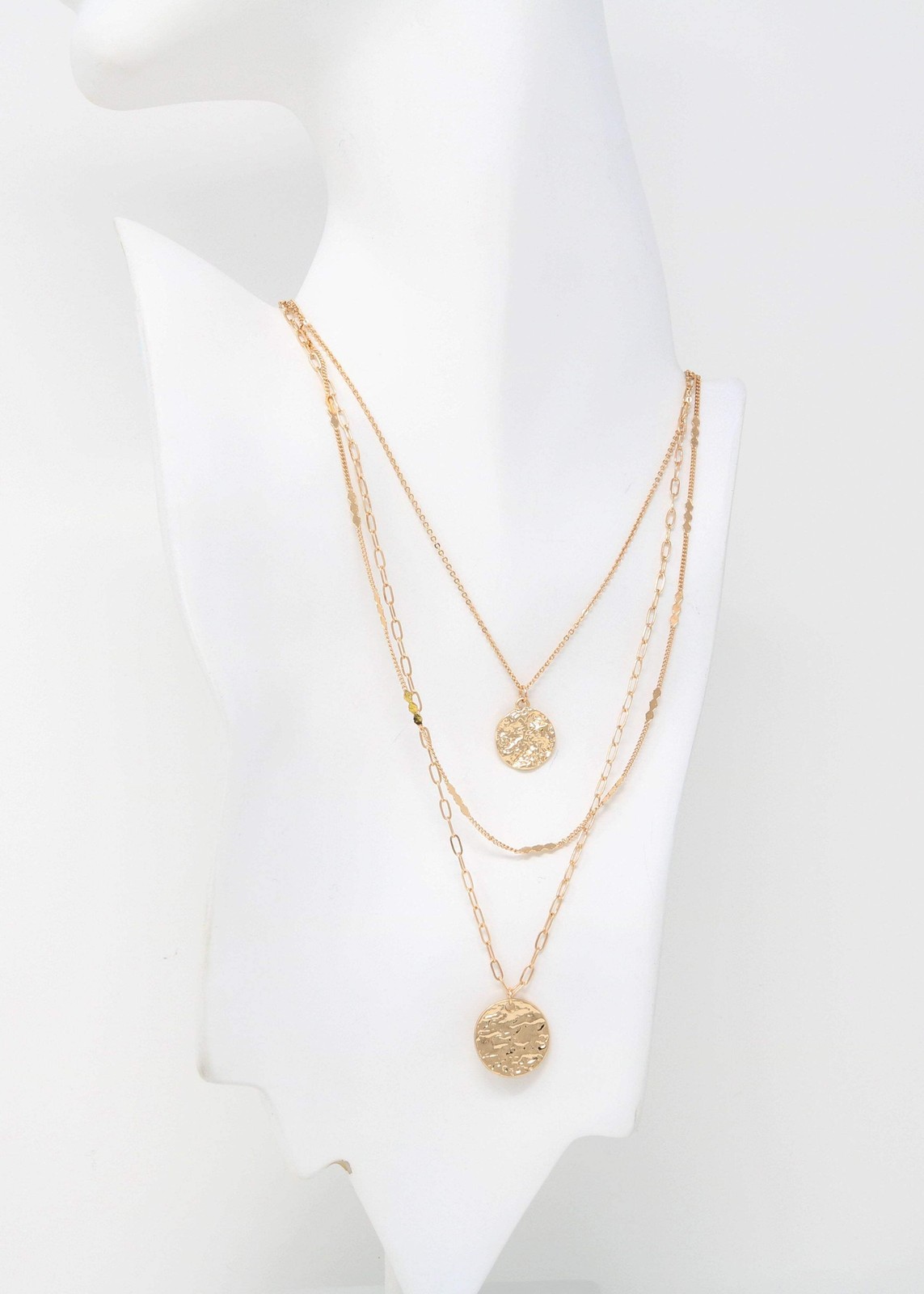 Modern Triple Layered Pendant Necklace