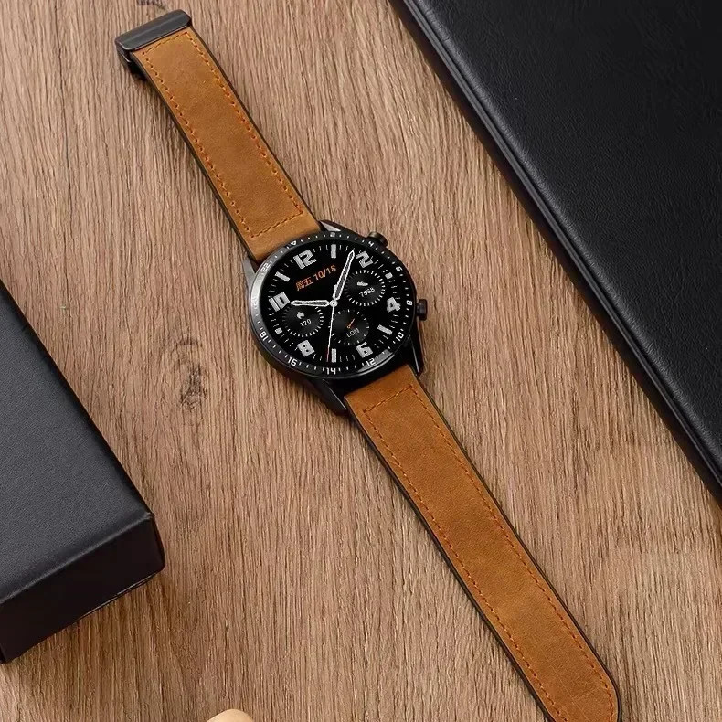 Leather Silicone For Garmin Forerunner 55 245 645 570 165 168 158 Magnetic Strap