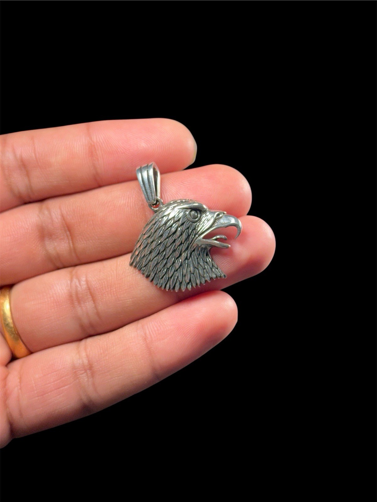 Handcrafted 925 Sterling Silver Eagle Head Pendant 6.7 Gram