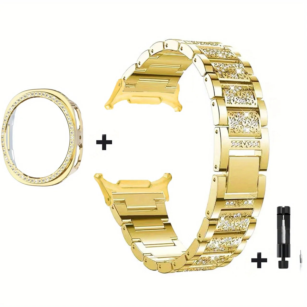 Case+Bling Metal Watch Band For Samsung Galaxy Watch 9 40/44mm Women Wrist Strap