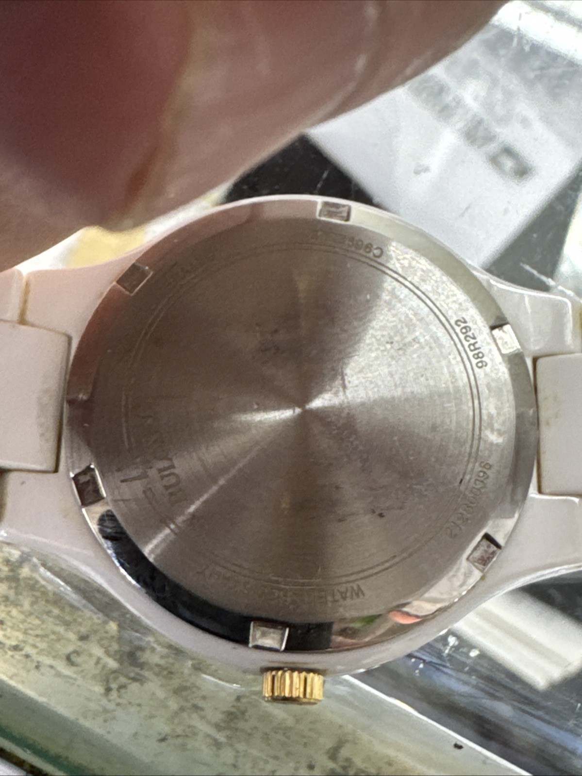 Bulova Millennia Gold White Dial Ceramic Diamond ladies quartz watch