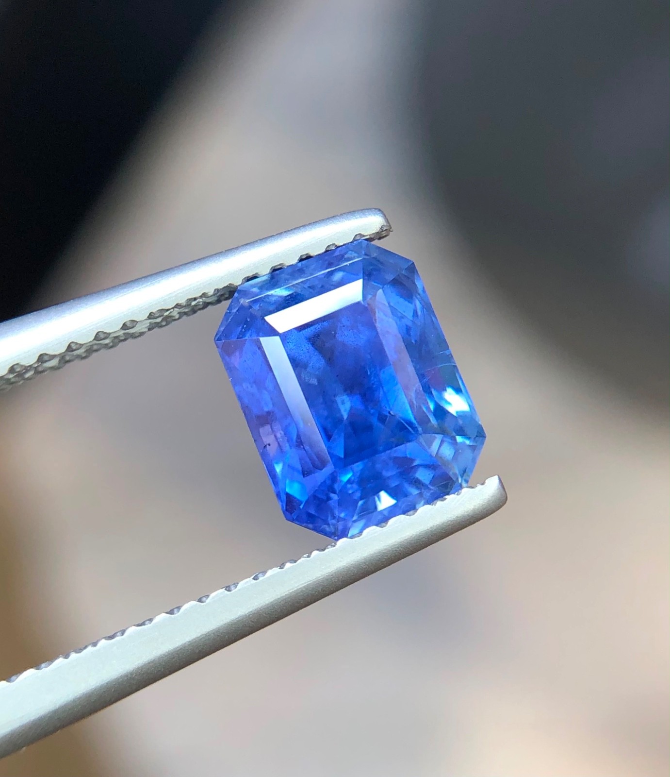 Natural Blue Sapphire 3.17 Ct Octagonal Step Cut NTE ICA GemLab