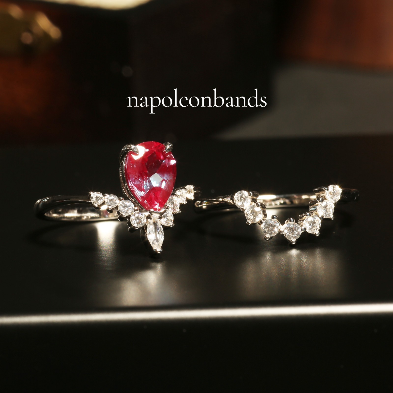 Ember Glow – Ruby & Alexandrite Couples Rings | Matching His & Hers Wedding Band