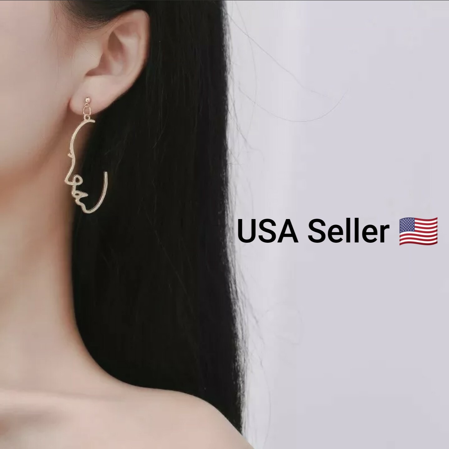 New Styles Sexy Face Drop Earrings Hiphop Statement Cold Wind Ins Metal Abstract