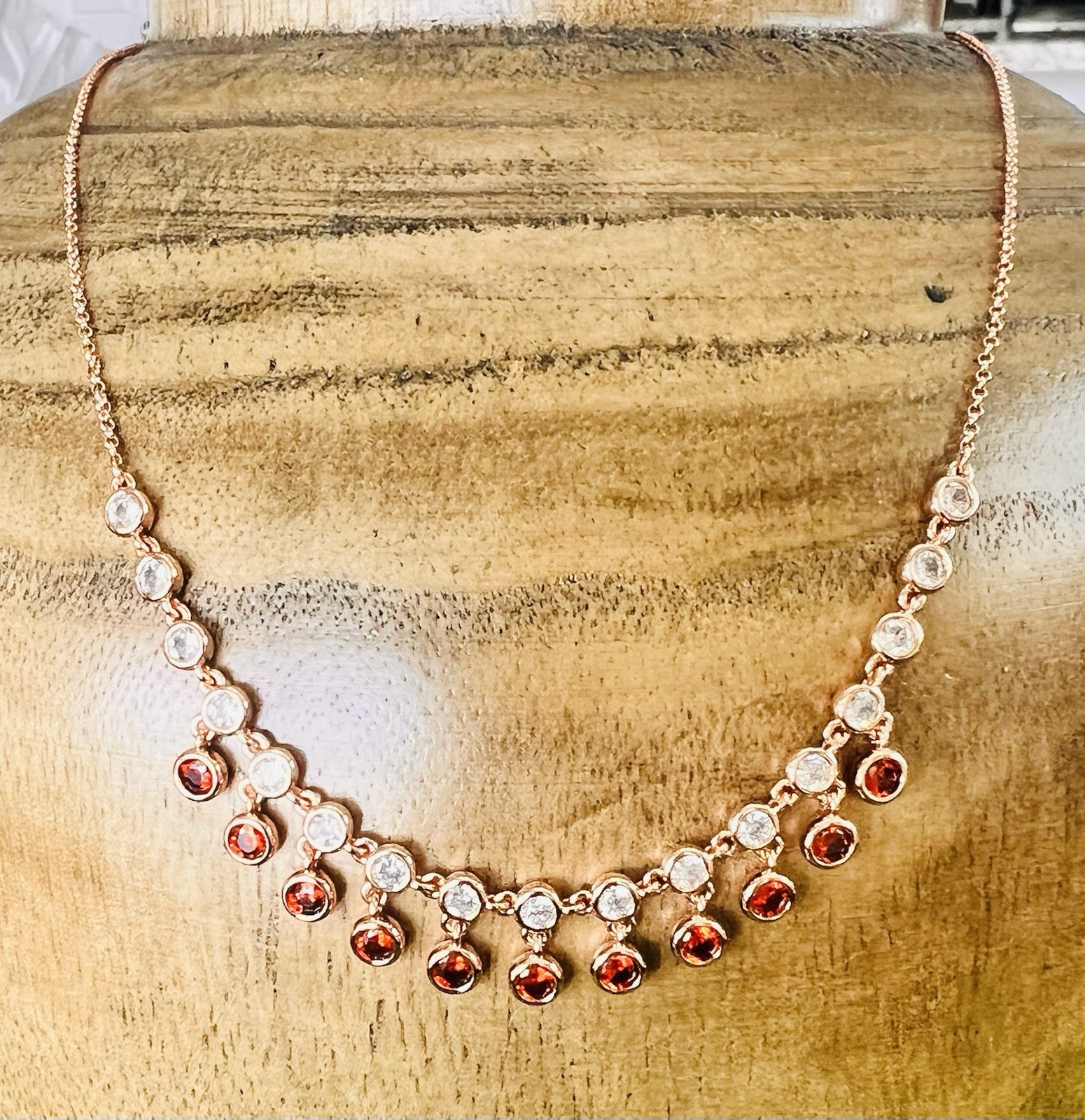 BP January Necklace On Rosegold Plating