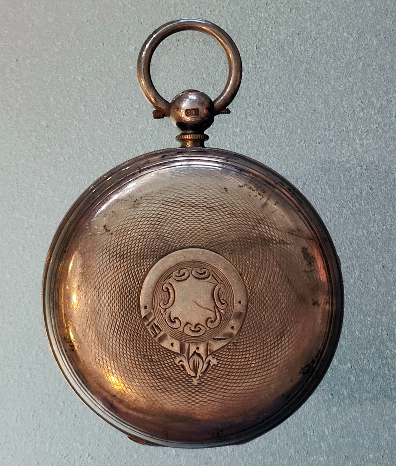 H SAMUEL MARKET STREET MANCHESTER POCKET WATCH DIAMETER 5CM 800 SILVER
