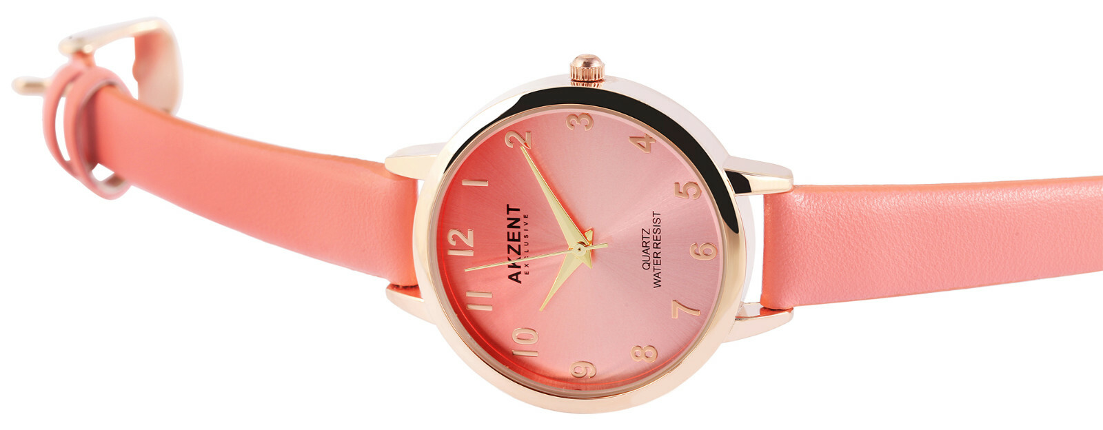 Chic Ladies’ Watch Wristwatch Rose Rose Gold Faux Leather Strap 190/233 Accent
