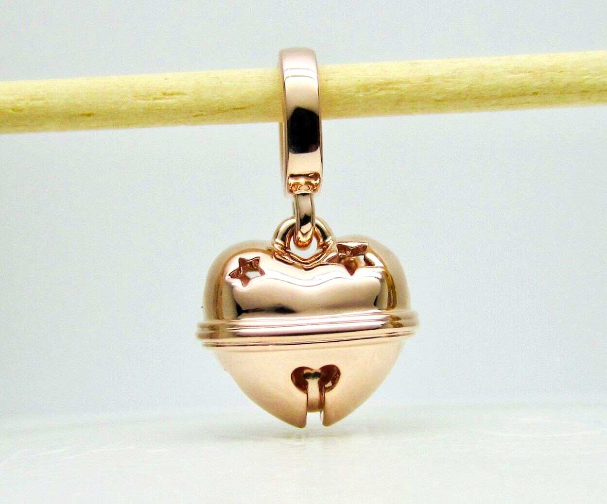 Authentic Pandora #782376C00 Festive Bell Dangle Charm Rose Collection