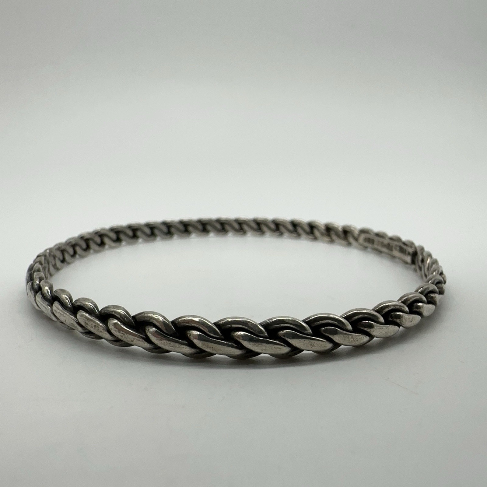 VTG Taxco Mexico Sterling Silver Twist Bangle Bracelet 18.3g #bct