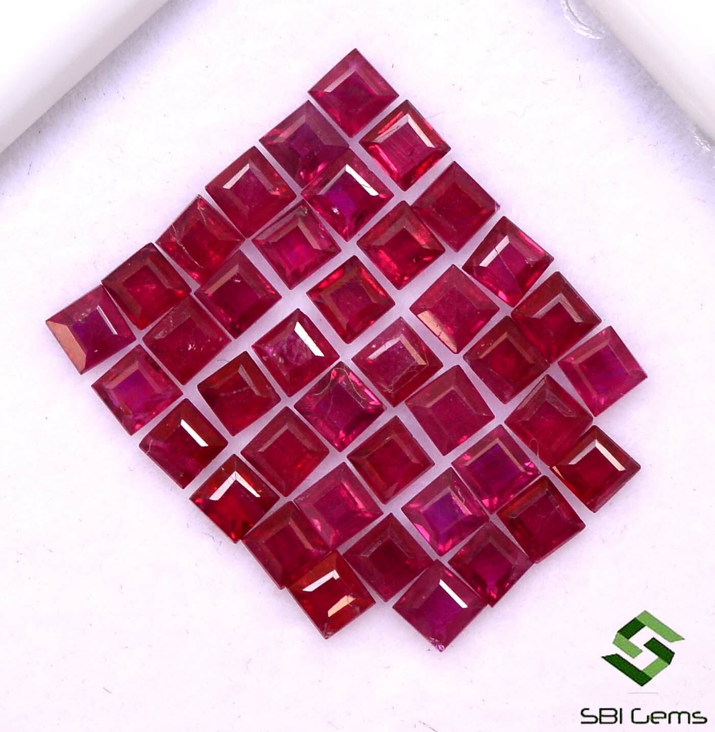 1.78 Cts Natural Ruby Square Cut 2 mm Lot 25 Pcs Calibrated Loose Gemstones