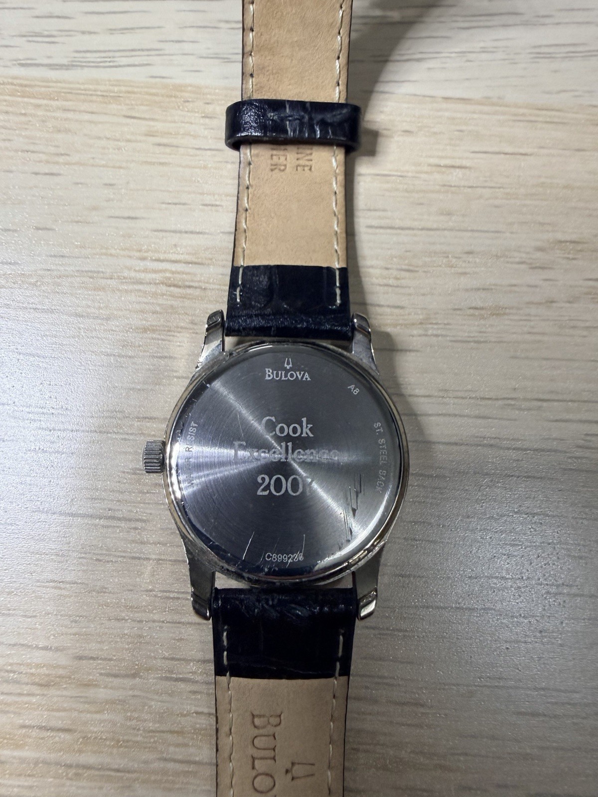 Bulova 96T58 Lady’s Watch 2007 Silver Dial Black Leather Band. Needs Battery