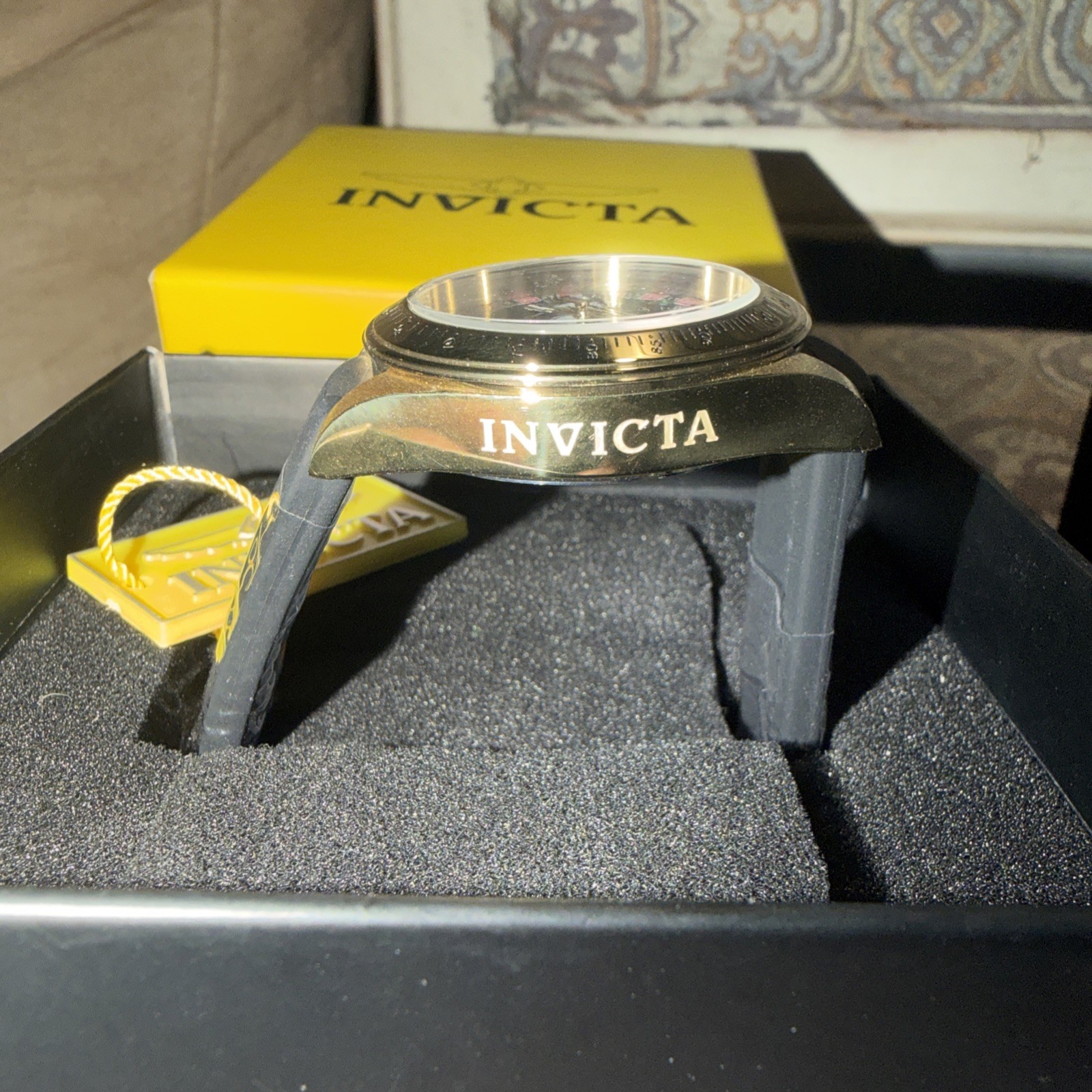 Invicta Speedway Men’s Watch 50873 -39.5mm Gold&Green Roulette Dial. W Box&tags