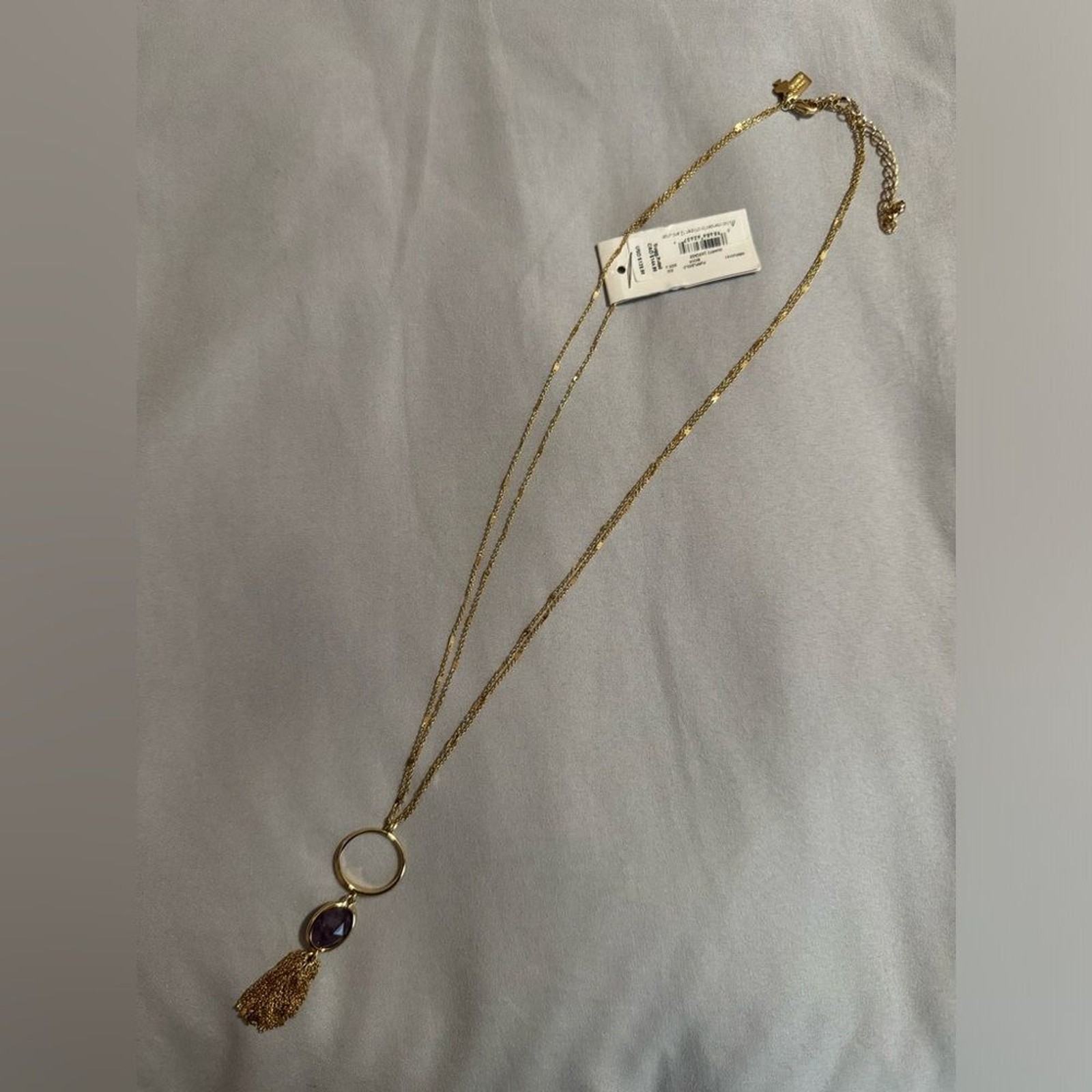 Kate Spade New York Quartz Cascade Pendant Necklace | Purple Stone | 22” | NWT
