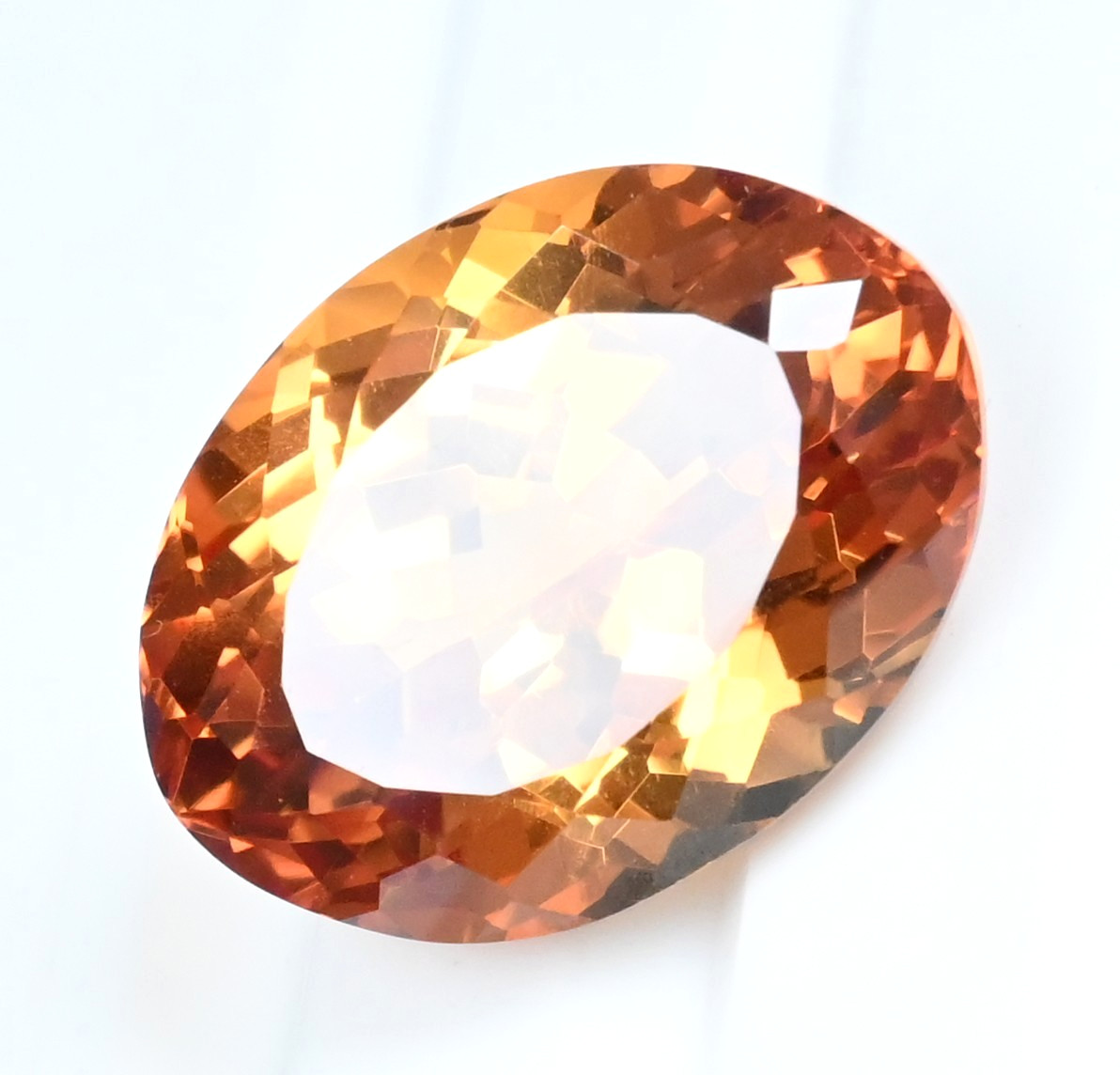 20.00 Ct Natural Imperial Topaz Oval Flawless Untreated Certified Loose Gemstone