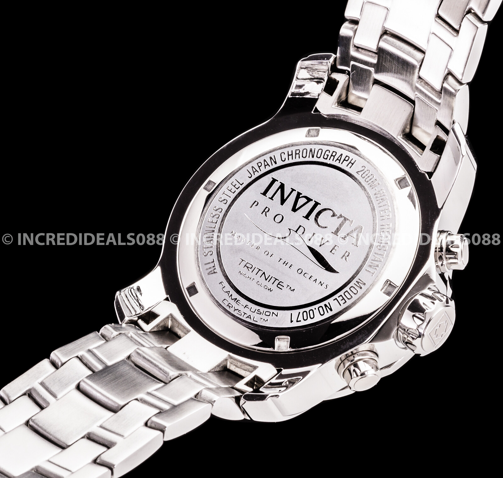 Invicta Mens PRO DIVER SCUBA CHRONOGRAPH Silver Dial Bracelet 48mm SS Watch