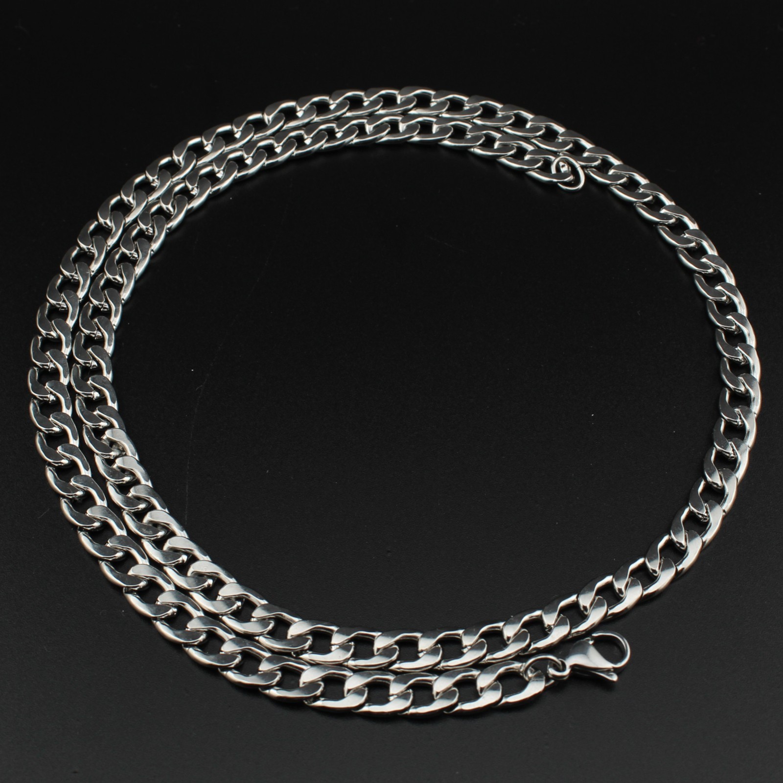 20″ – 24″ Men’s Stainless Steel Silver Cuban Curb Chain Necklace 3.5/5/7mm