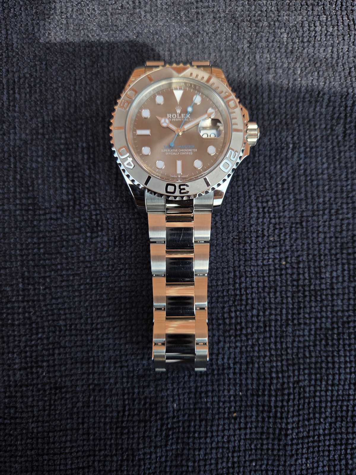 Rolex Yacht Master 126622 40mm Steel Platinum Rhodium Blue Watch Box