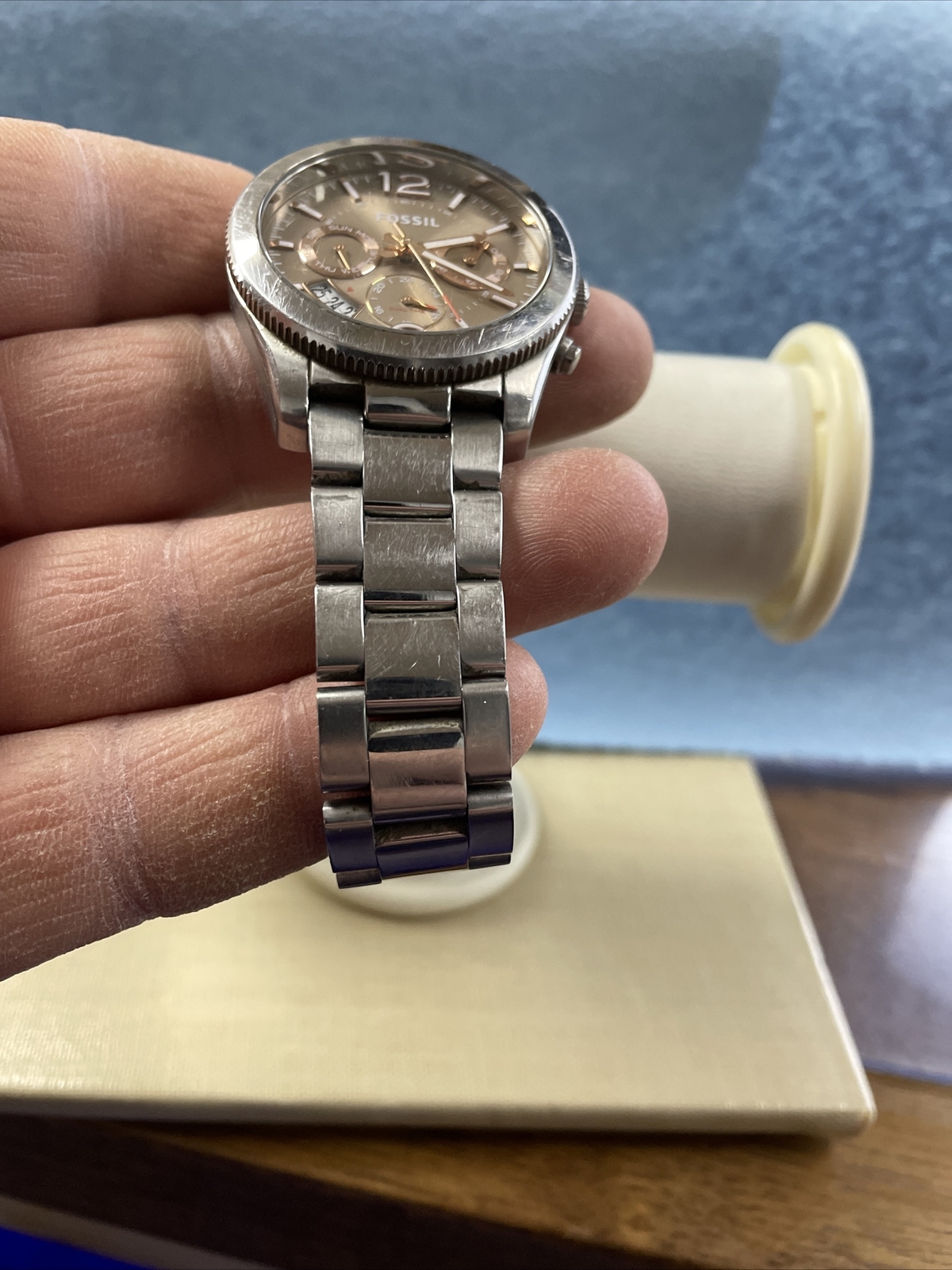 Fossil Men’s Watch Model ES4146 With Silver Band And Date (BIN 3-59)