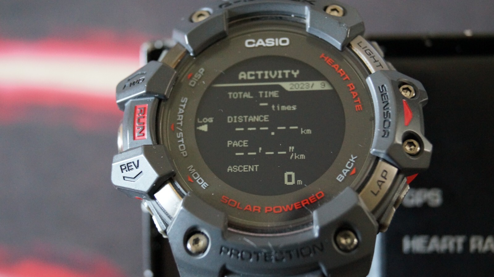 Casio G-Shock GBD-H1000-8 Quartz Watch 3475 54mm Grey Red case G-Squad solar