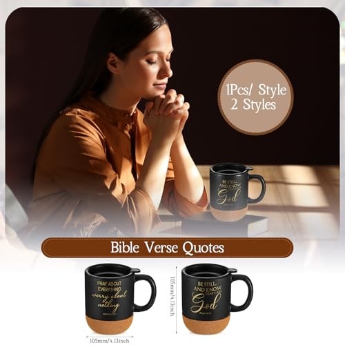 Pcs Christian Gift Mugs Bulk 15 oz Cup Cork Bottom Coffee Mugs 2 Religious