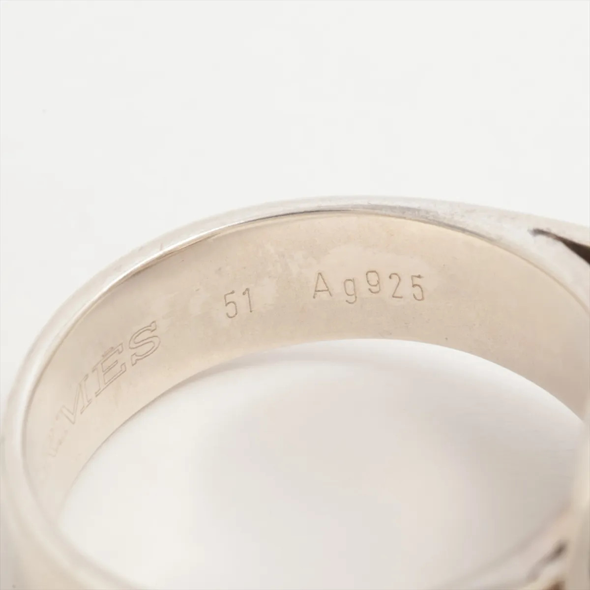 Hermès Deux Anneaux Ring 51 925 5.9g Silver