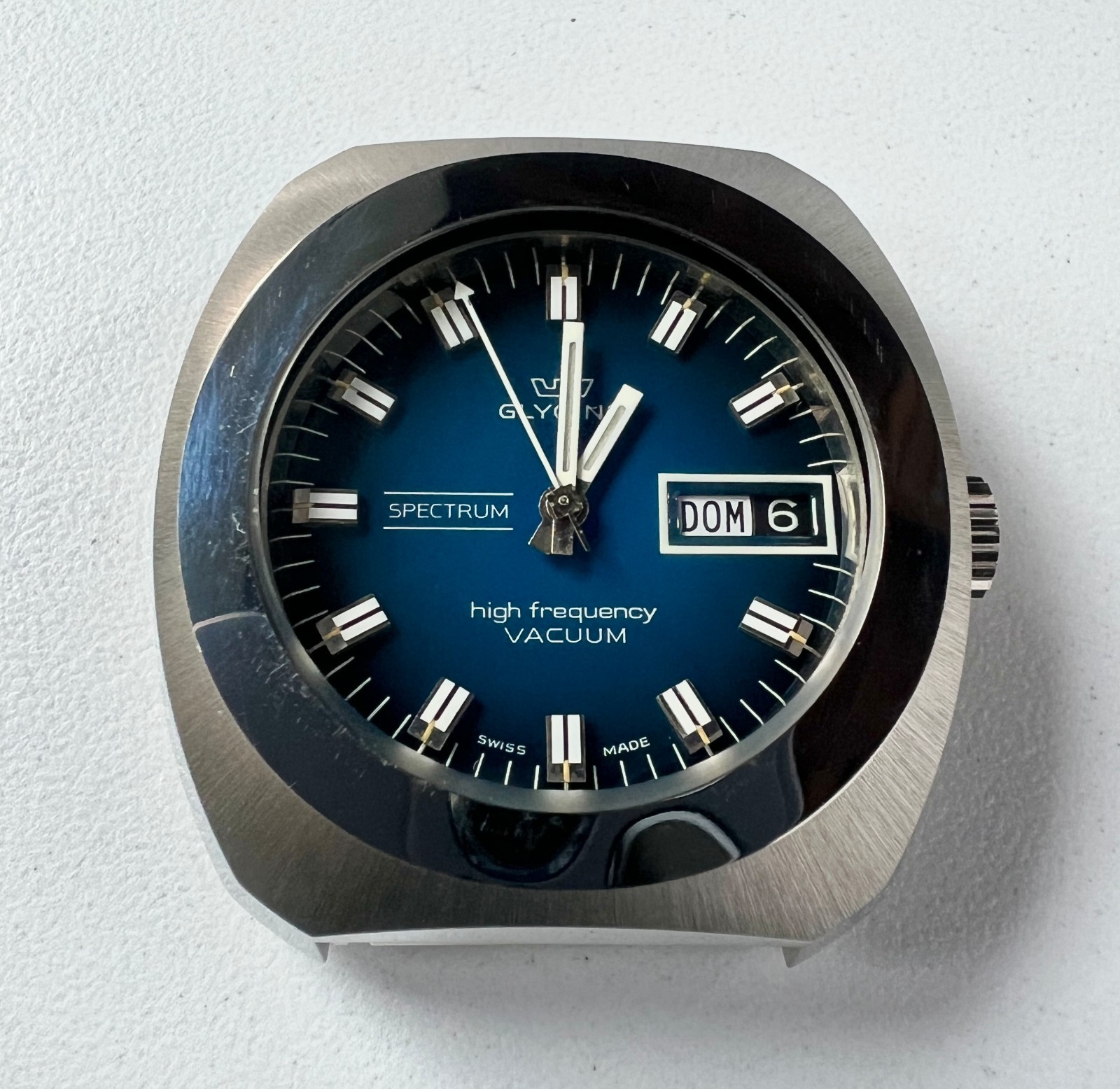 Glycine Automatic Watch Vintage Mens High Frecuency Spectrum Vacuum Blue Dial
