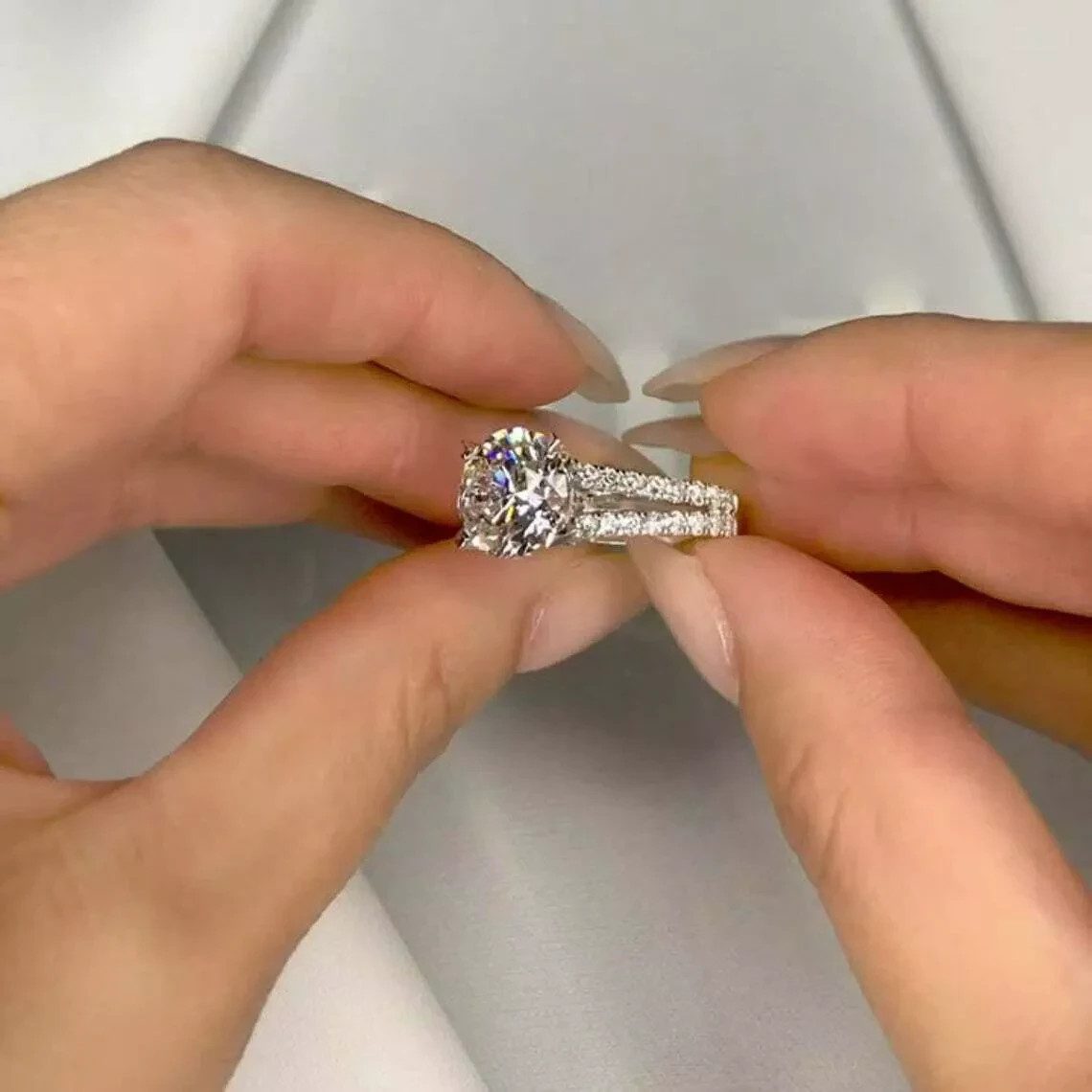 1.50 Ct Lab Created Round Cut Diamond Wedding Ring 14K White Gold Finish