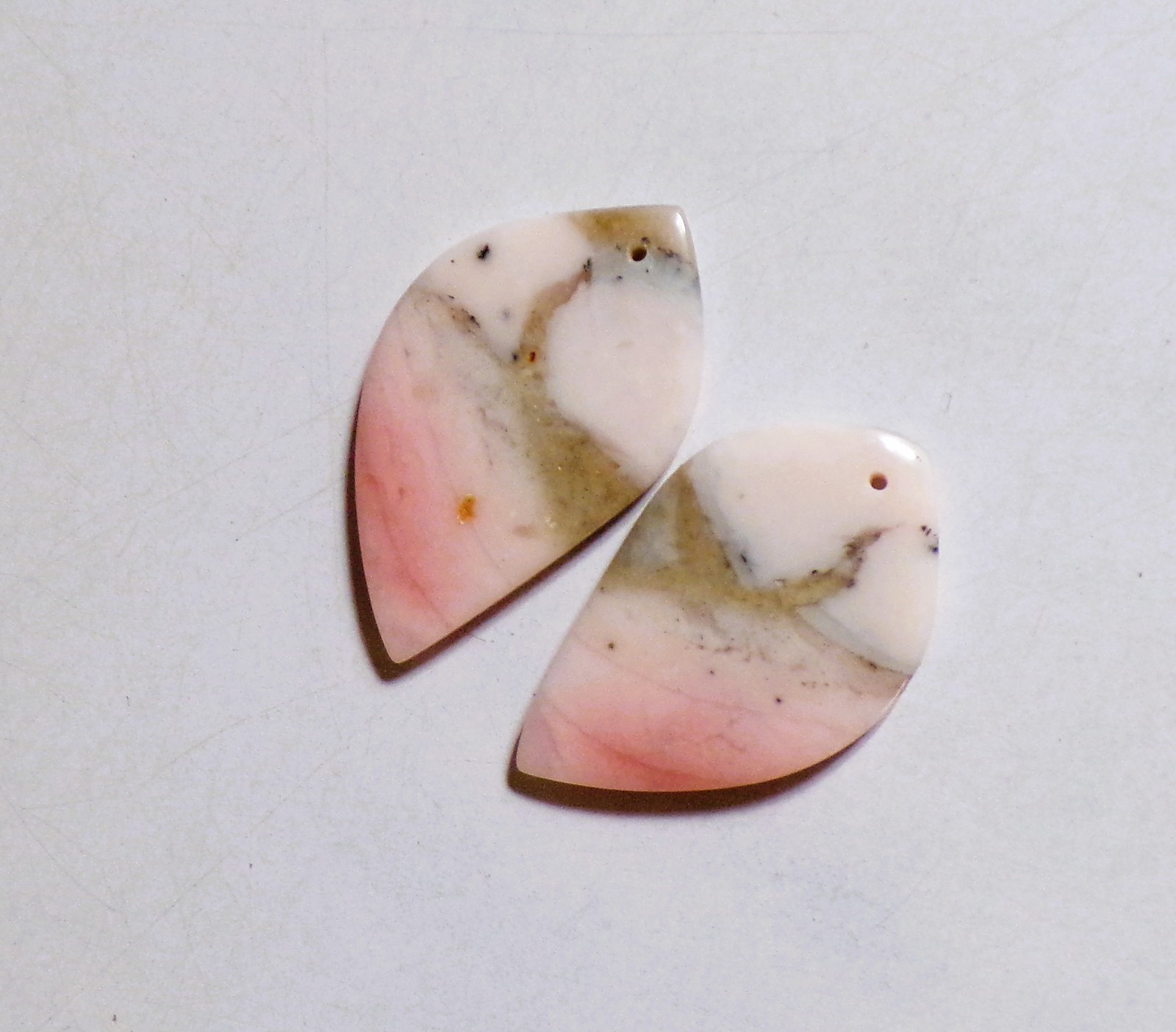 47.20 Cts Natural Pink Opal Drilled Cabochon Match Pair Gemstone 38X22.5MM 40