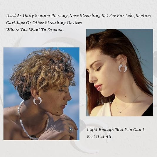 18Pcs Septum Stretching Kit 14G-00G – Pincher C Shape Buffalo Piercing Kit