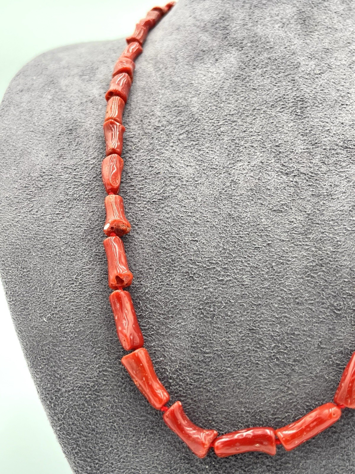 Natural Mediterranean Red Coral Necklace 65cm 39.7g Cannettoni Made In Italy