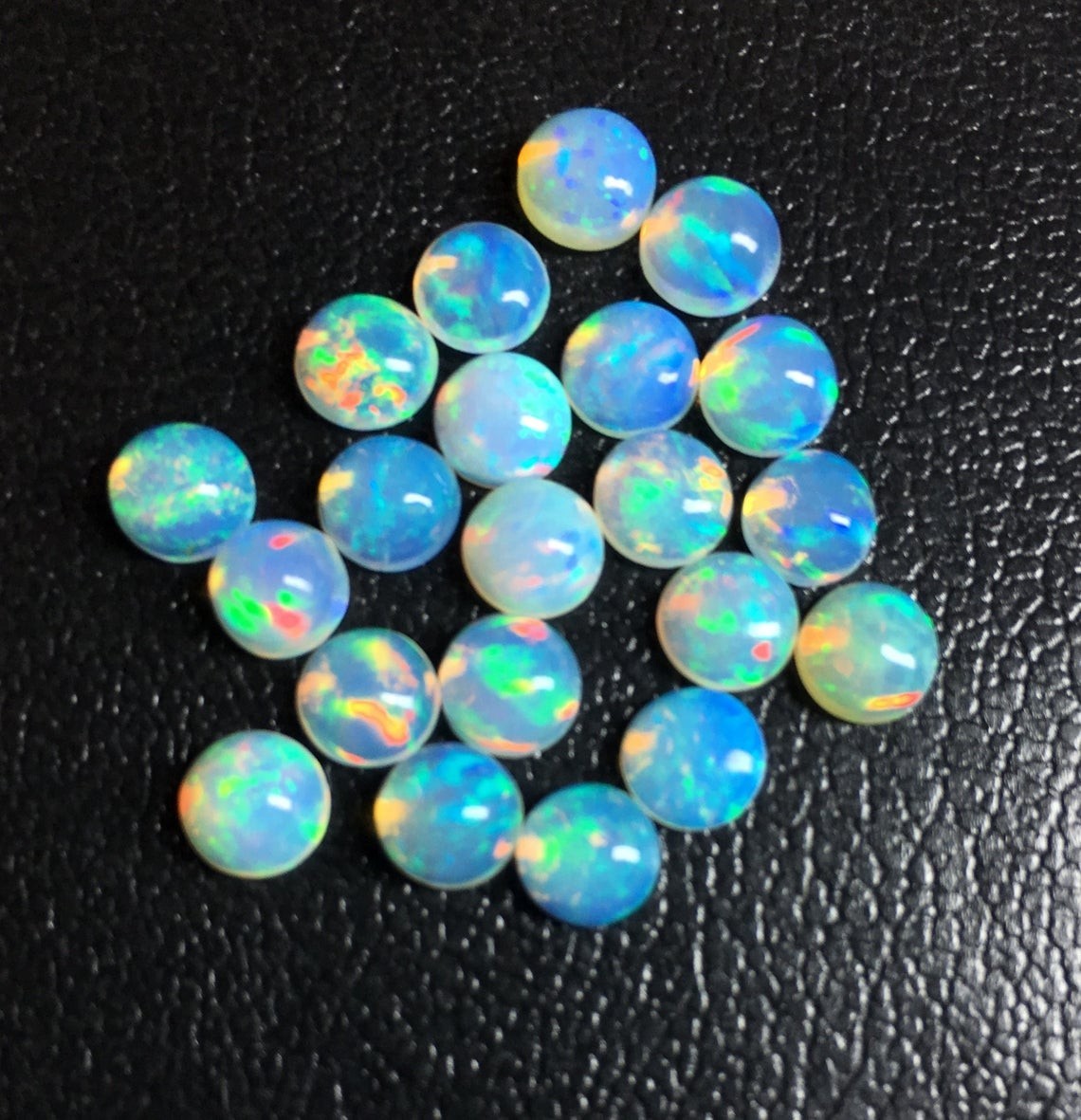 Natural Ethopian Opal Round Cabochon 3mm To 10mm Loose Gemstone