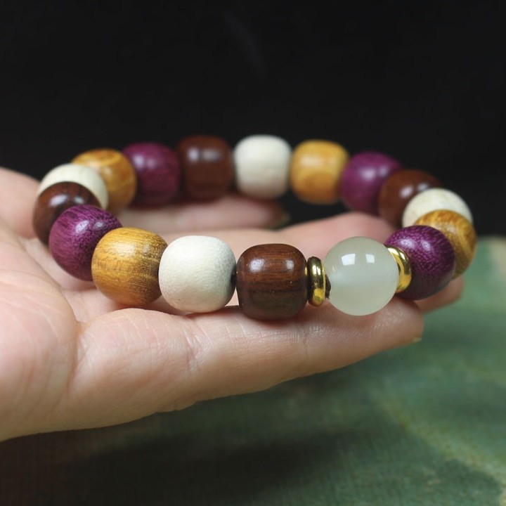 11mm Multi-Bead Prayer Bead Men’s Bracelet with Glow-in-the-Dark Beads