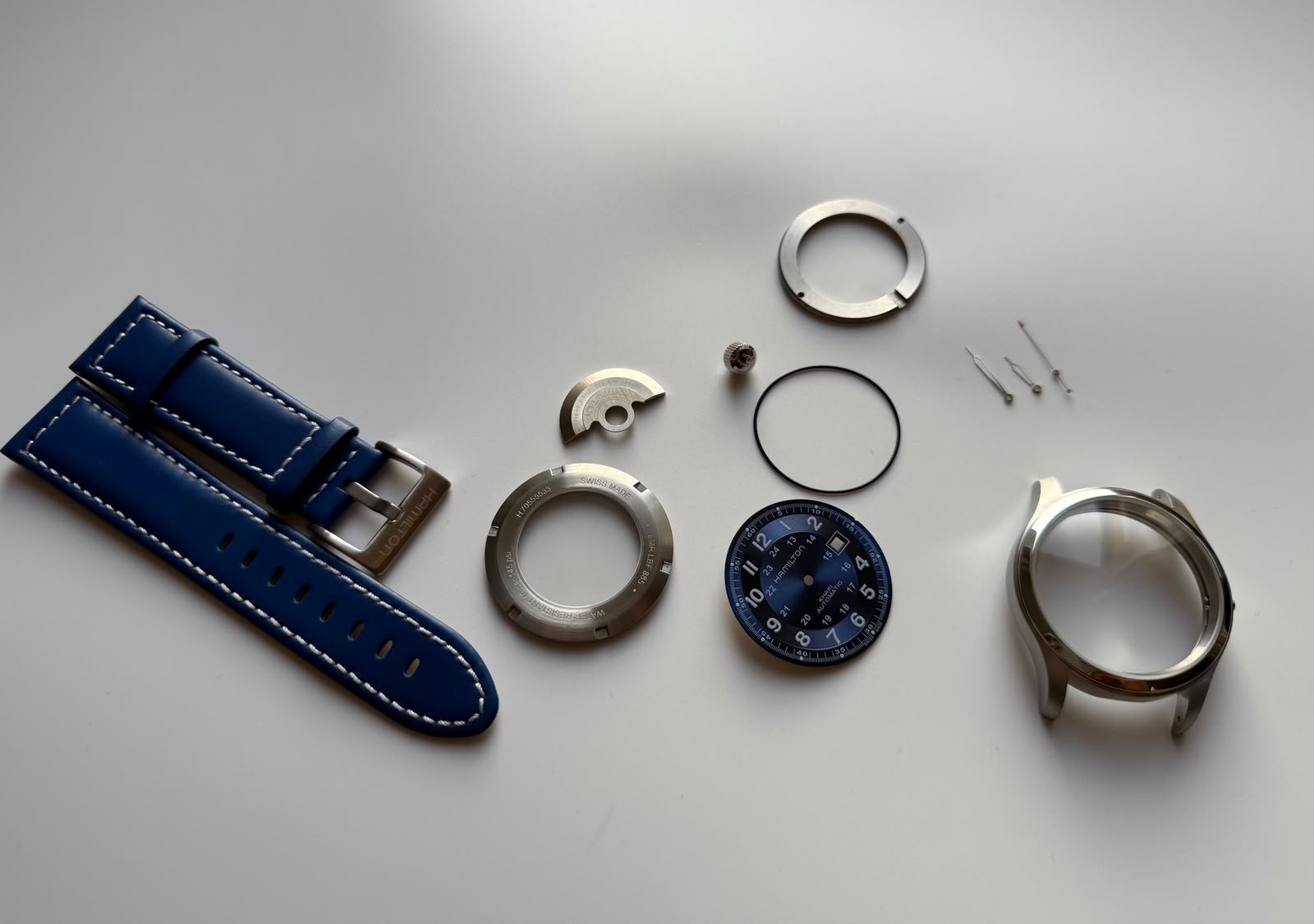 Hamilton Khaki Field 42mm Case Kit ETA 2824 PT50x SW2x Complete Set (Blue dial)