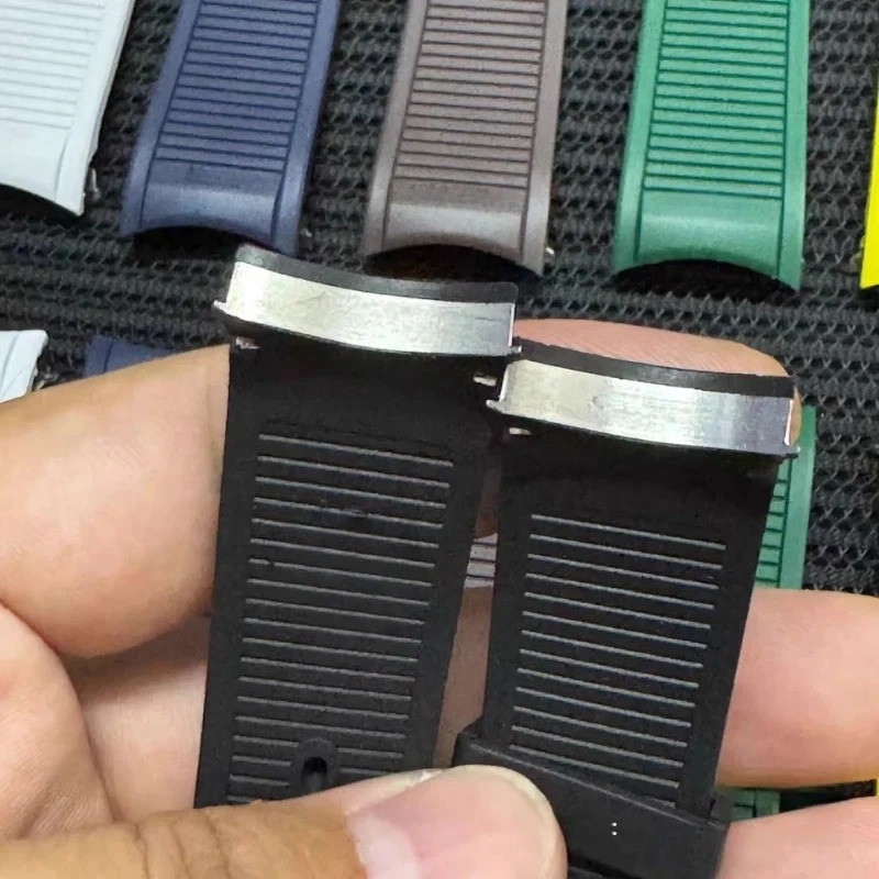 Replacement 21mm FKM Rubber Watch Strap Band Fits Piaget Polo Date 42mm